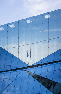 Low angle view of modern building against sky