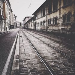 Railroad tracks in city