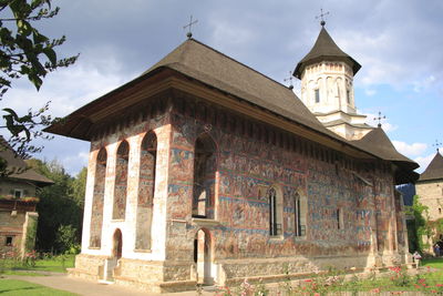 Low angle view of historic building against sky