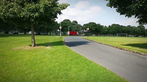 Empty road in park