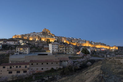 High angle view of buildings in city