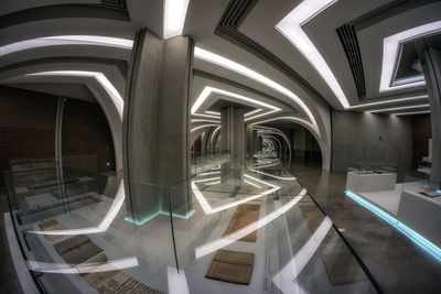 Digital composite image of modern building interior