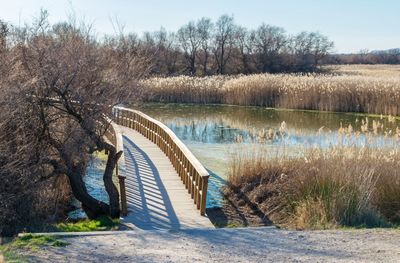 View of bridge over lake