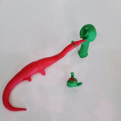 High angle view of multi colored toy on white background