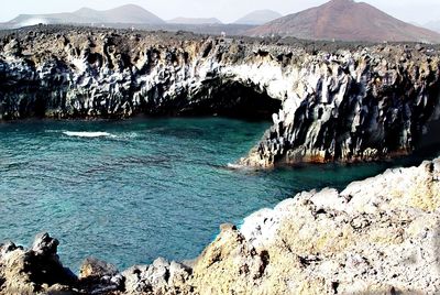 Panoramic view of sea and rocks