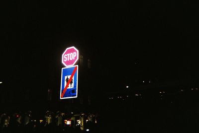 Road sign at night