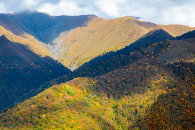 Scenic view of mountains against sky