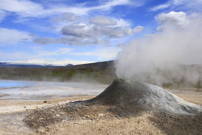 Scenic view of land against sky