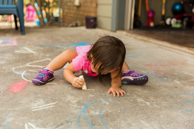 Girl playing with umbrella