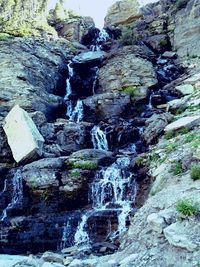 Scenic view of waterfall