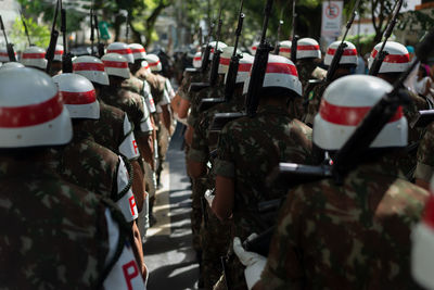 Army soldiers are seen marching during brazilian independence celebrations