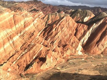 Aerial view of rock formations