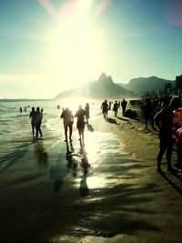 Silhouette of man on beach