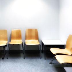 Empty chairs in room