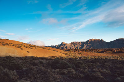 Scenic view of desert against sky