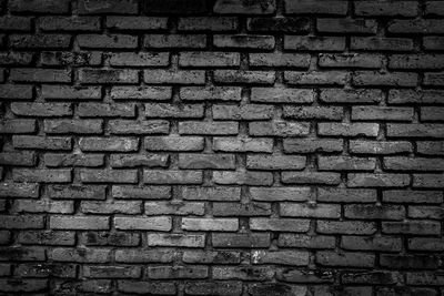 Full frame shot of stack of brick wall