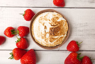 Close-up of strawberries on table