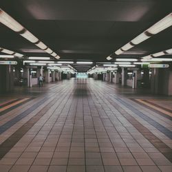 Illuminated railroad station