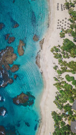 High angle view of beach