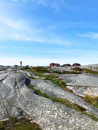 Scenic view of rocks against sky