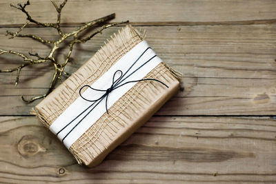 Close-up of open book on table