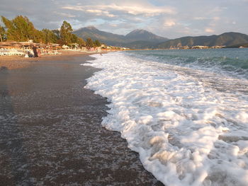 Scenic view of beach against sky