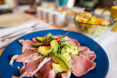 Close-up of meal served in plate