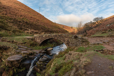 Scenic view of stream against sky