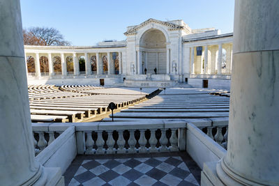 Memorial amphitheater at arlington national cemetery against sky