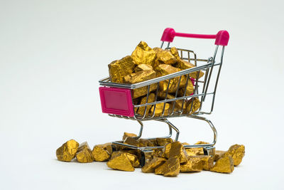 Close-up of food against white background
