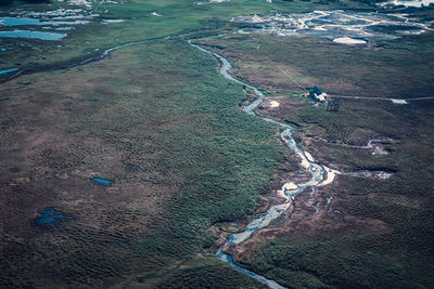 High angle view of sea