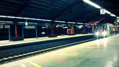 Empty railroad station platform