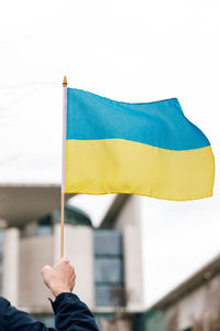 Ukrainian flags at the anti-war demonstration in berlin