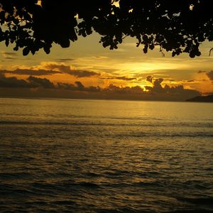 Scenic view of sea at sunset