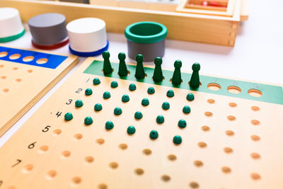 Close-up of toy blocks on table