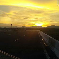View of road at sunset