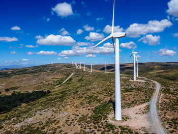 Scenic view of landscape against blue sky