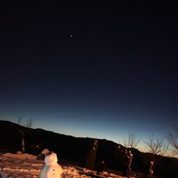 Scenic view of landscape against sky at night