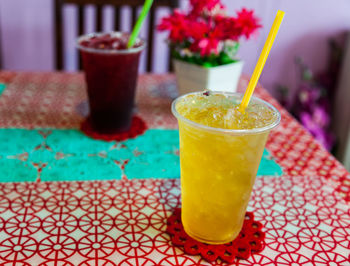 Close-up of drink on table