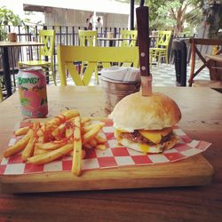 Close-up of food on table