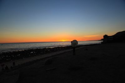 Scenic view of sea at sunset