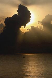 Scenic view of sea at sunset