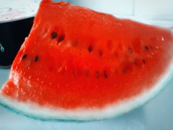 Close-up of watermelon in plate