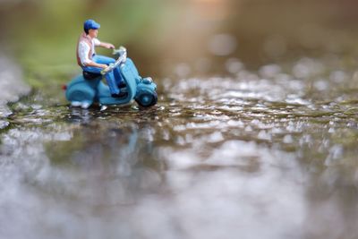 Close-up of toy car