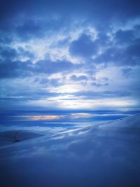 Aerial view of cloudscape against sky during sunset