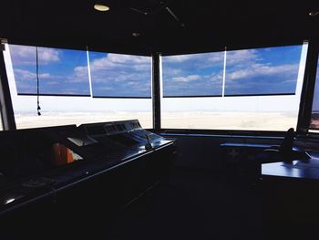 View of sky seen through boat window