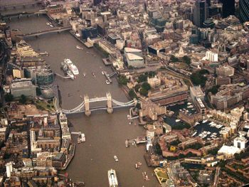 High angle shot of cityscape