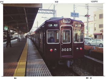 Train at railroad station platform