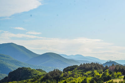 Scenic view of mountains against sky