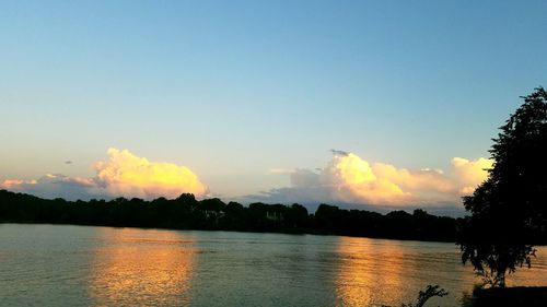 Scenic view of sea at sunset